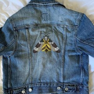 Vintage Levi’s Jacket with hand embroidered moth